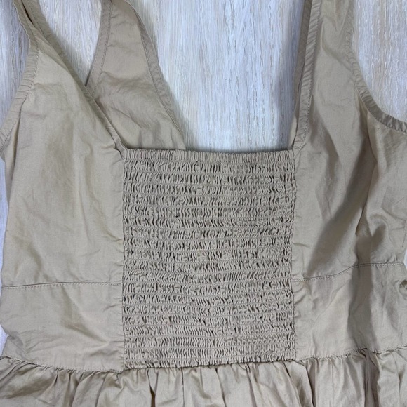 J Crew Tan Neutral Button Down Lagenlook Tank Shirt Casual Midi Dress Size 4 - Picture 10 of 16